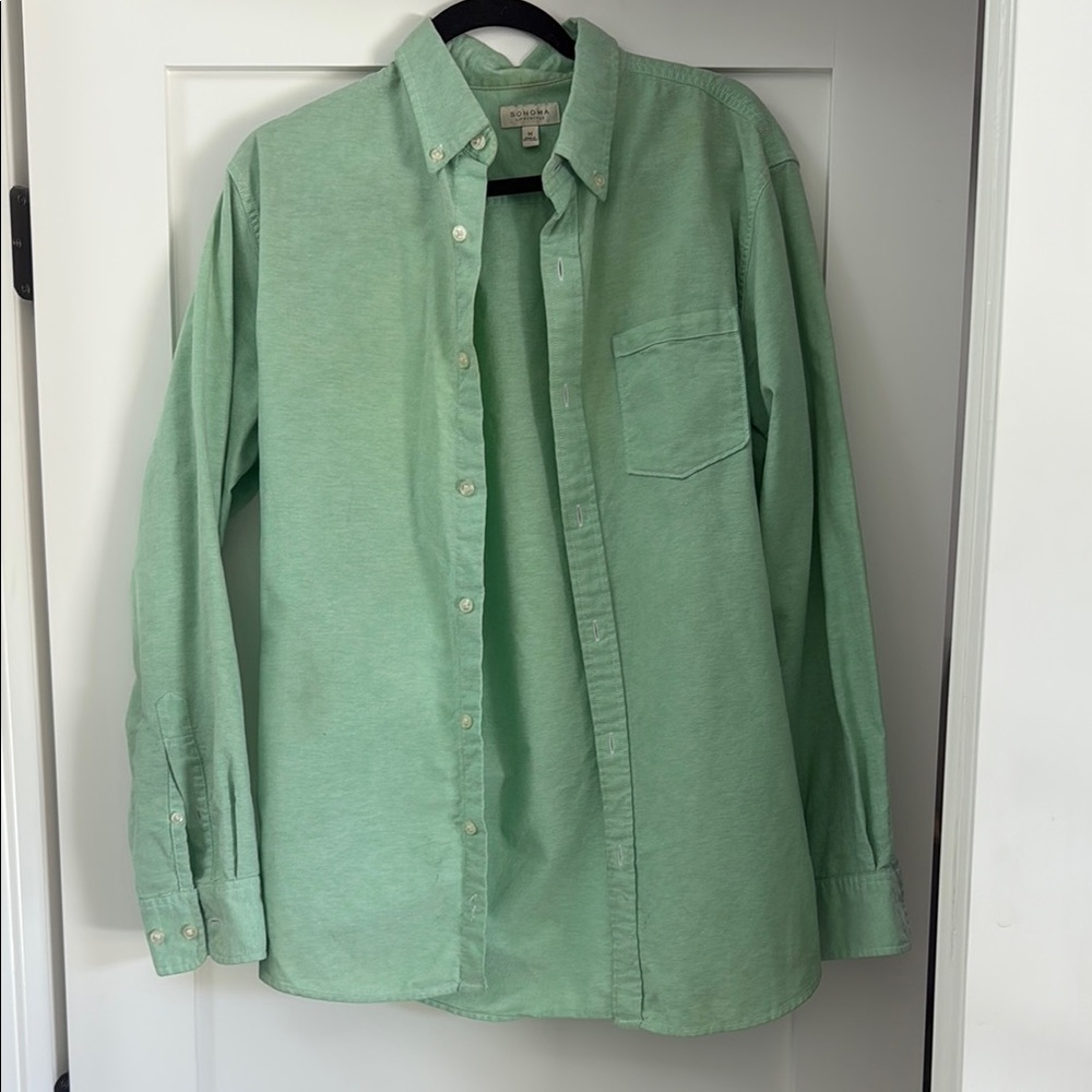 Sonoma Life & Style Green Button Down